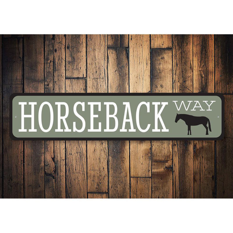 Enseigne cheval en aluminium sur mesure, H 6 po x l 24 po x P 0,063 po