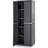 4 Shelf Cabinet, Heavy Duty And Easy To Assemble Plastic Storage Unit, Organize Bins In The Garage, Basement, Attic, Mudroom, Gray, 1-pack