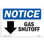 Gas Shutoff [Down Arrow] Aluminum Sign 12 x 18