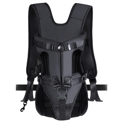 Sacs à dos de transport pour animal de compagnie, sac à dos pour animal de compagnie ajustable, coffre à chiot facile à installer pour les petits chiens de taille moyenne, mains libres pour la randonnée et le vélo (noir, S)