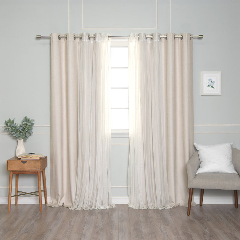 Blinni Blackout Curtain, Off White, 52" W x 96" L