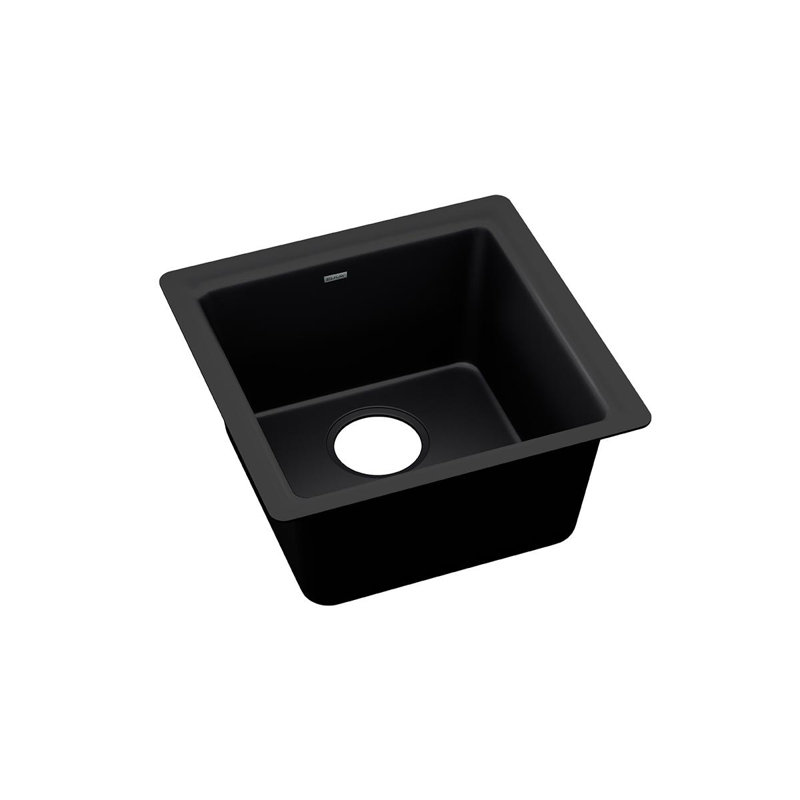 Évier de bar à double fixation l 16 po x l 16 po Quartz Luxe, Caviar