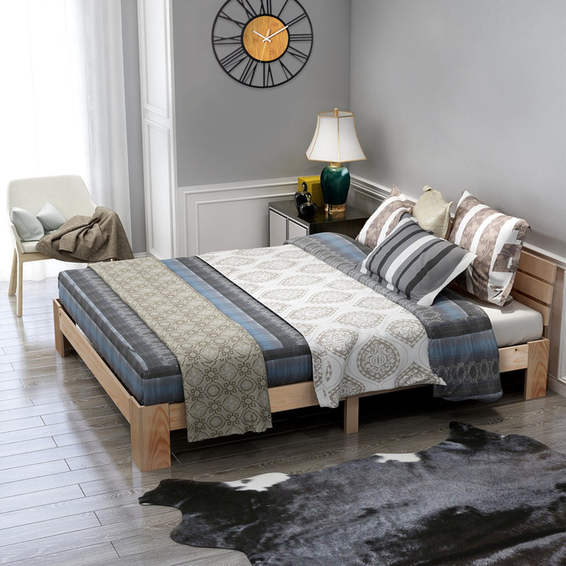 Crandall EU Double - 140 X 200 Cm Bed, Natural
