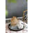 Tiered Geometric Clear Glass Vase With Amber Luster Finish, Artistic Accent For Modern Decor And Floral Display.-1336207908