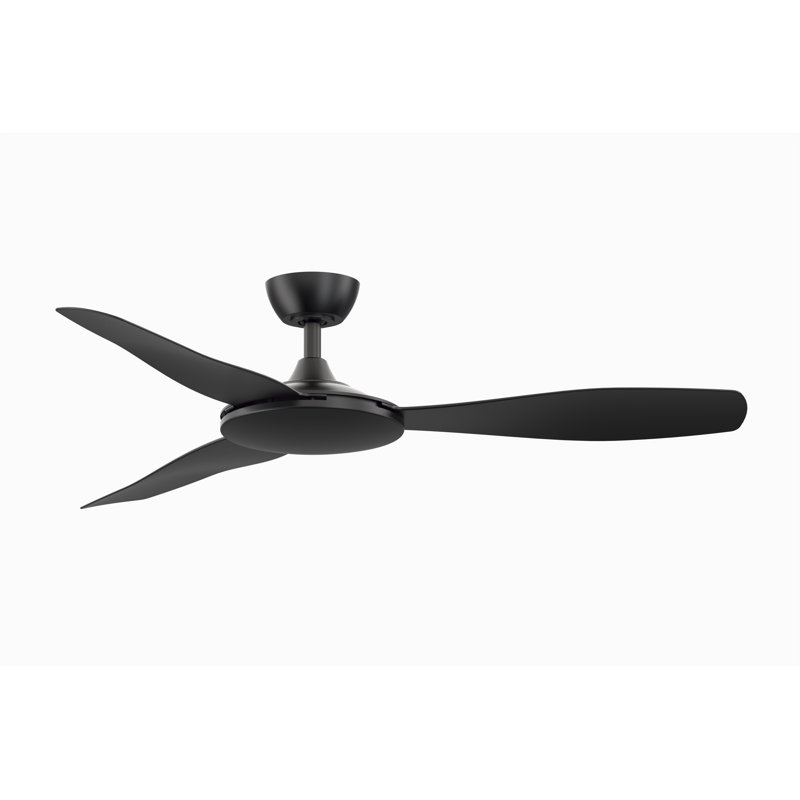 GlideAire 52 inch Indoor/Outdoor Ceiling Fan - Black with Black blades, Black