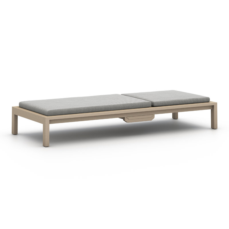 Sonoma Outdoor Teak Chaise Lounge, Faye Sand, Washed Brown