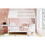 Lit simple en bois avec clôture, blanc-1076299757