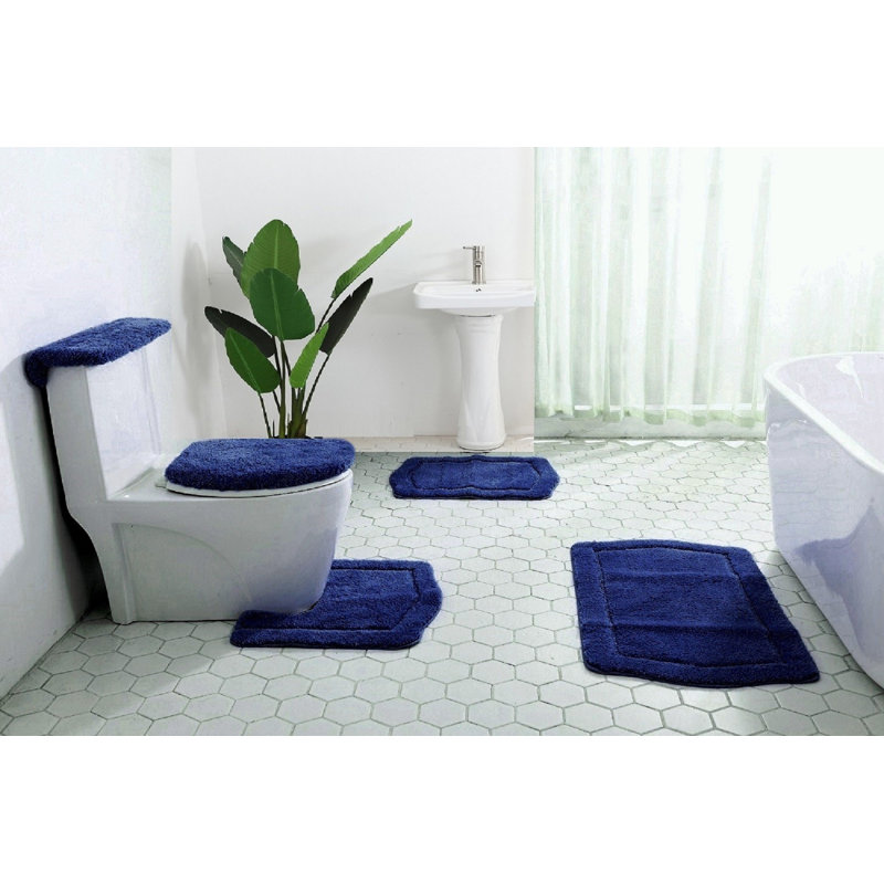 Non-Slip Bath Rug, Navy