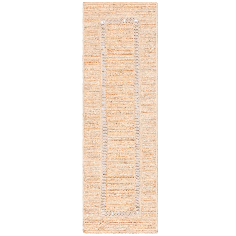 Vance Natural Fiber Hand Woven Jute Solid Color Rug, Runner 2'6" x 8'