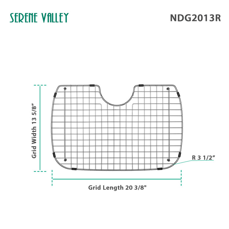 20.39-in x 13.62-in Rear Drain Heavy-Duty Stainless Steel Sink Grid