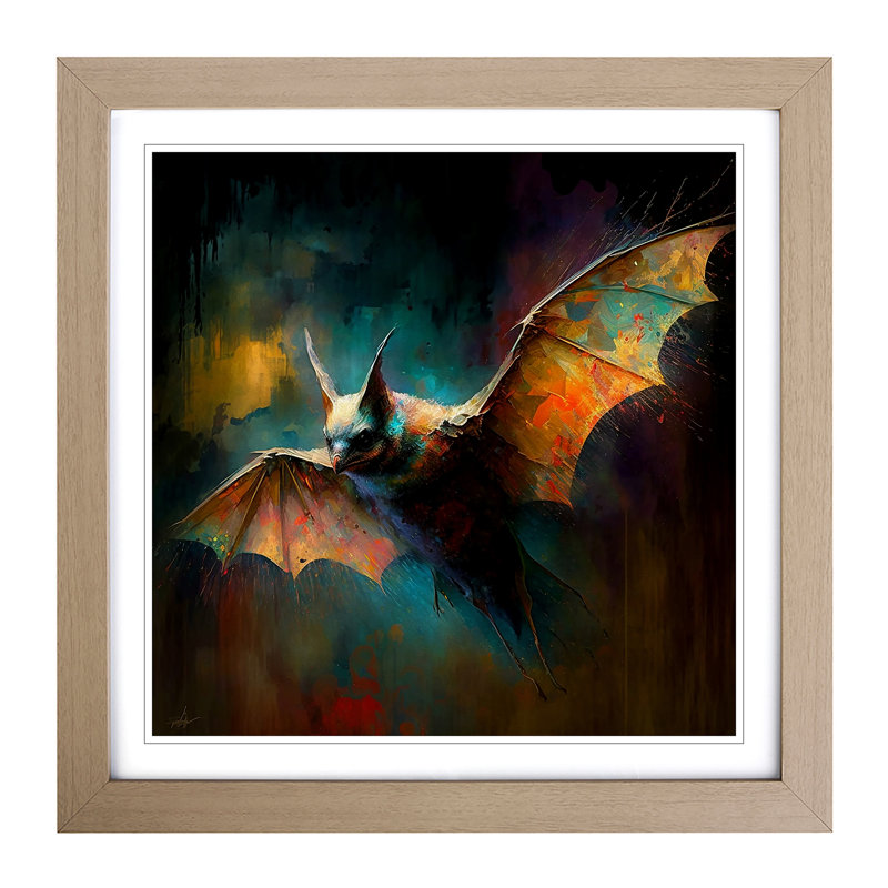 Bat Impressionism - Framed Print, Oak