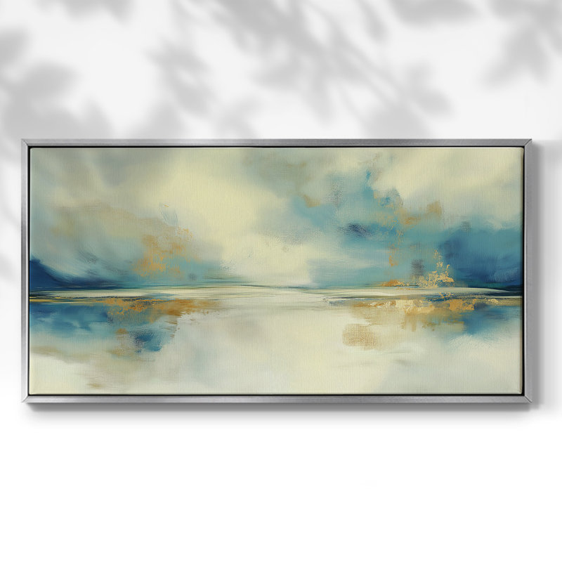"Abstract Series CX" par J Paul, reproduction d'art, H 21 po x l 41 po, Argent argent