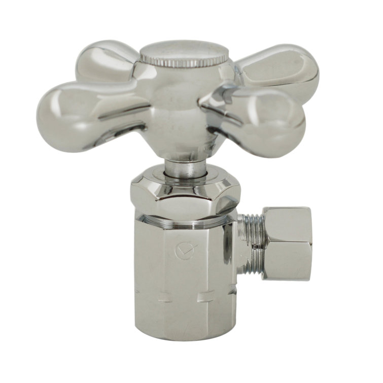 Toilet Supply Kit with 12" Corrugated Riser, Cross Handle Angle Stop, Compression Adaptor & Flanges