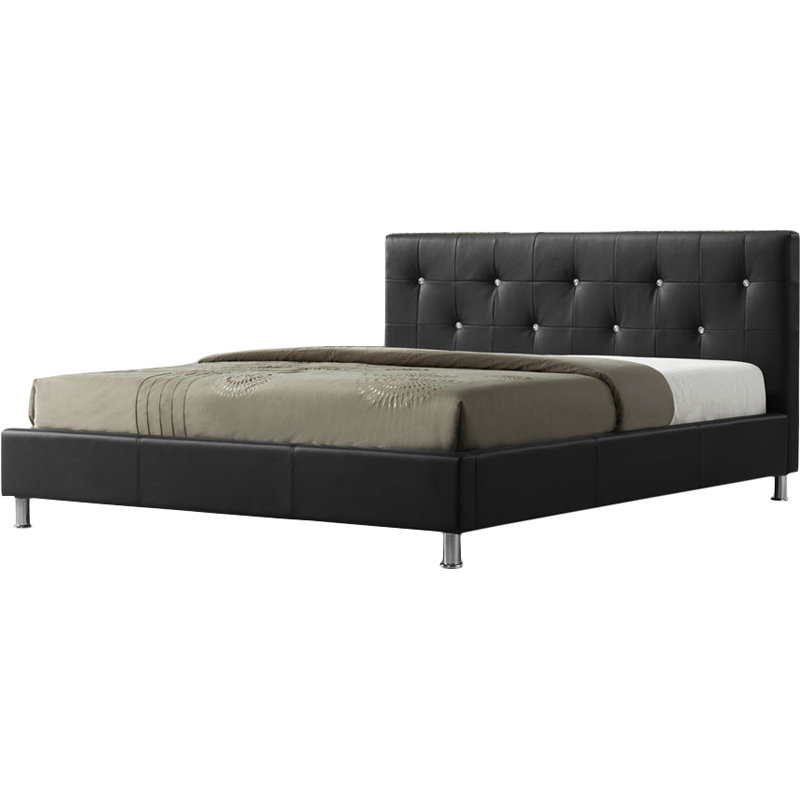 Upholstered Bed, Double (4'6), Matt Black