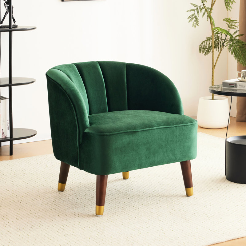 Chaise d'appoint rembourrée avec pieds en bois et assise large en velours - pour plus de stabilité