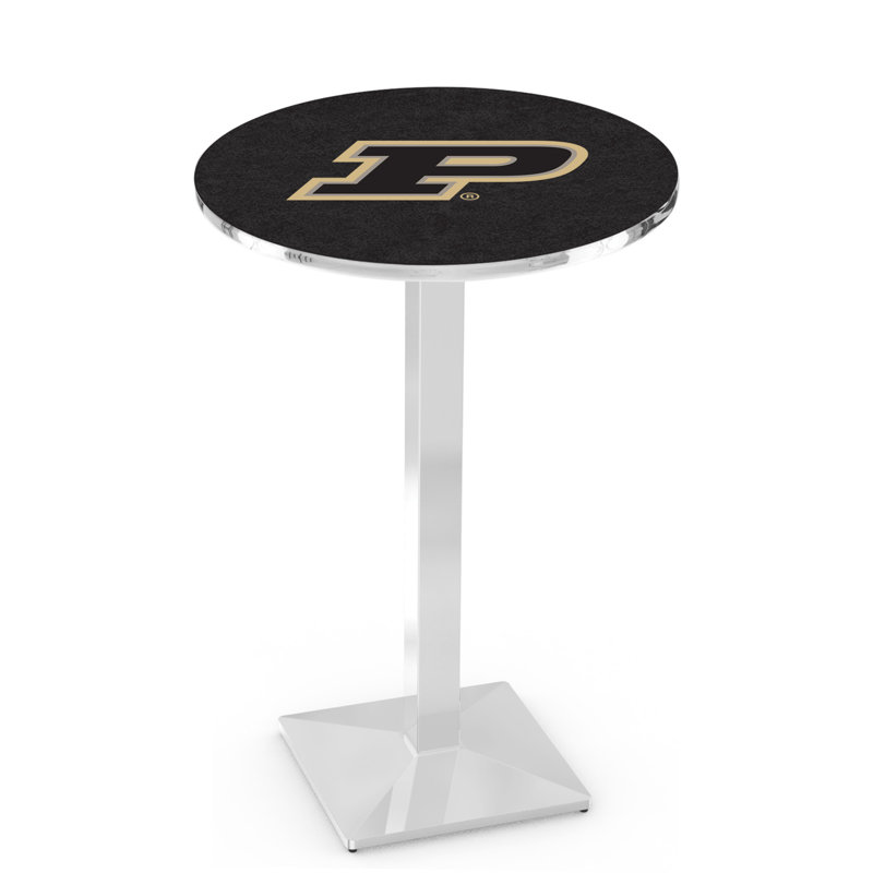 Round Metal Base Dining Table, Chrome, Purdue
