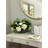 Hydrangea and Thistle Floral Arrangement in a Rectangular Glass Vase