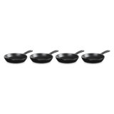 Le Creuset Enameled Cast Iron Set Of 4 Mini Skillets, 1/3 Qt. Each, Matte Black