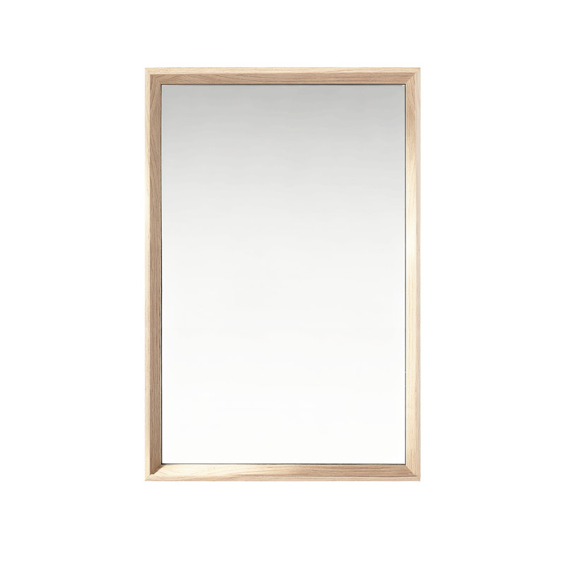 Tempered Glass Wall-Mounted Mirror, Shatter-Resistant Reinforced Design, Vertical/Horizontal Hanging Installation, 30" x 20"