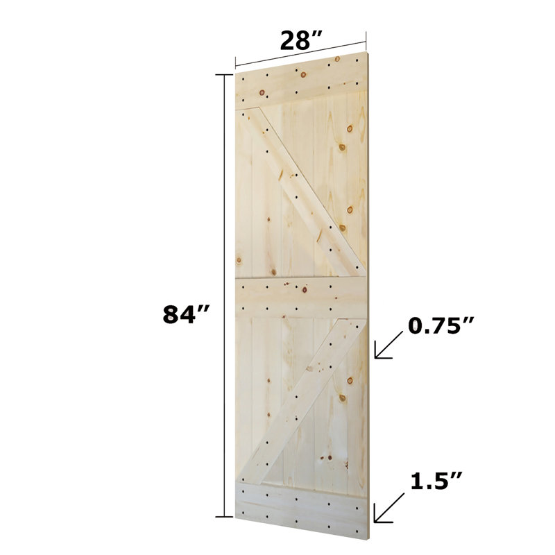 Panneau de bois massif peint avec trousse de quincaillerie d'installation, Non fini, 28 po x 84 po x 1,5 po