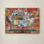«USA Licence Plate on Colorful Wood», impression sur toile-31453490
