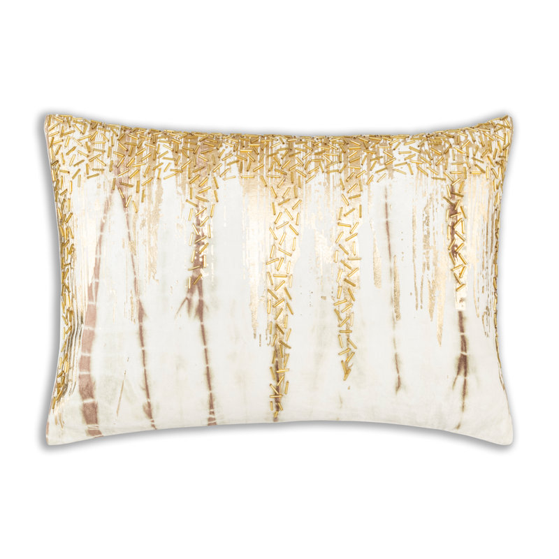 Lahana Embroidered Feather Throw Pillow