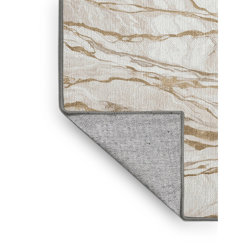 Machine Washable Gray Area Rug, Rectangle 3' x 5'