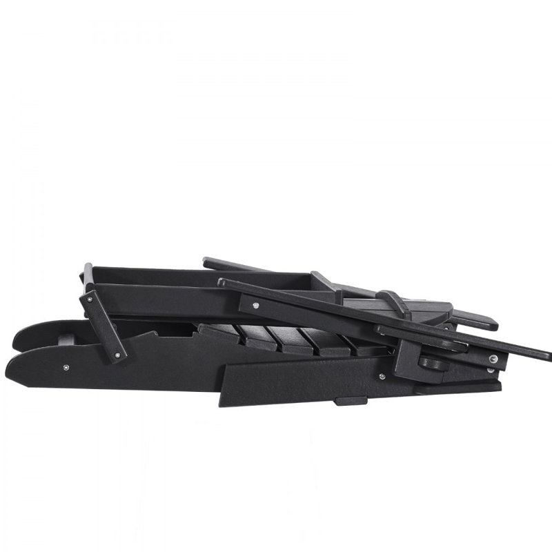 Adirondack Chair Plastic Set of 2 All-Weather Folding Fire Pit, Black