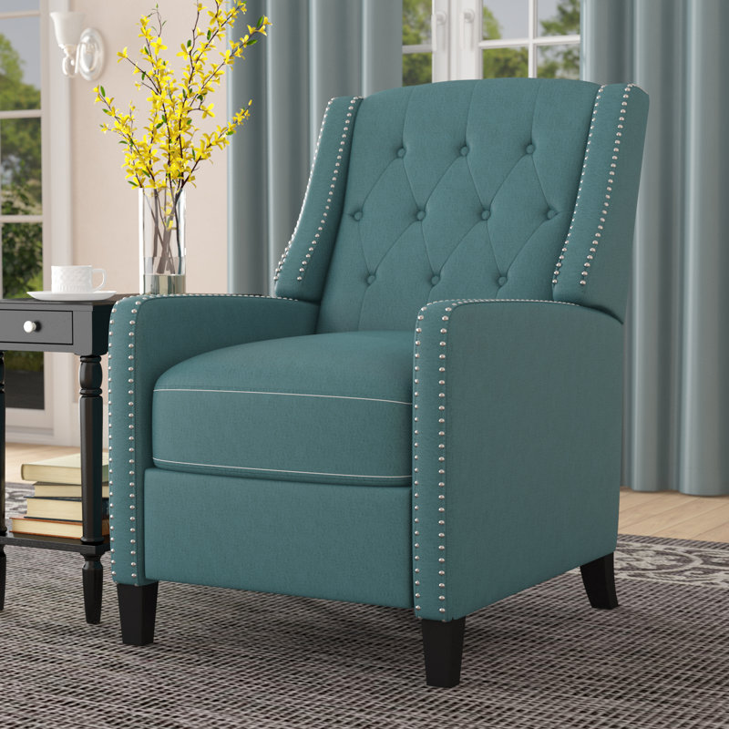 Heidegret Upholstered Recliner, Dark Teal 100% Polyester