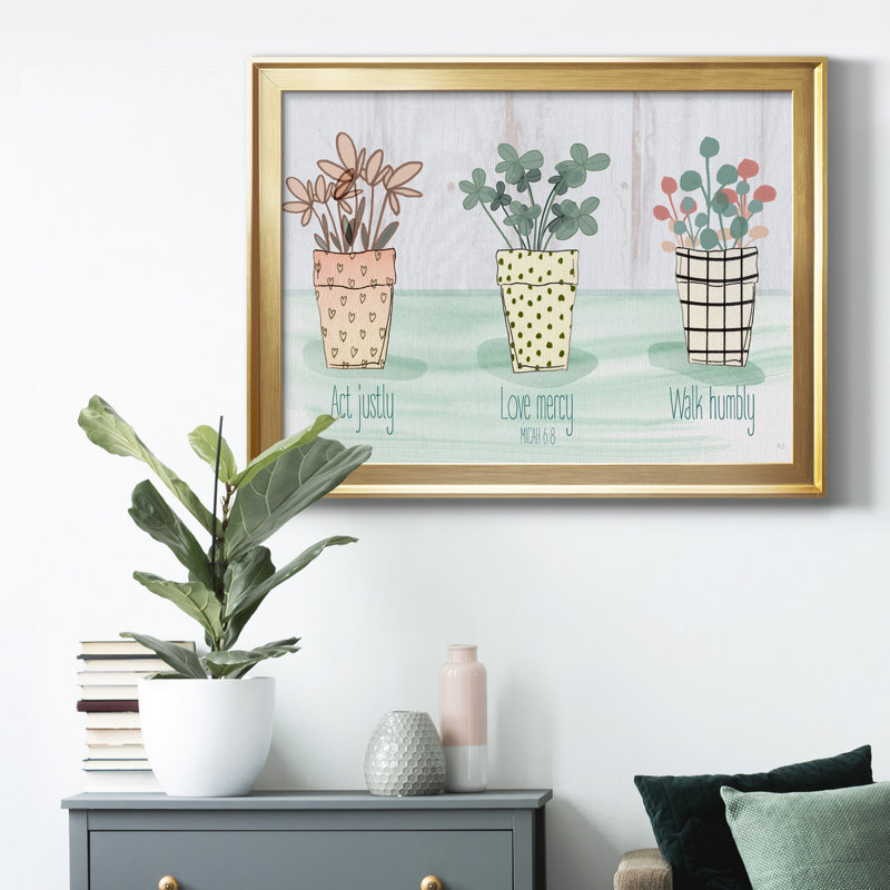 " Act Justly " Painting Print, 22.5" H x 30.5" W x 1" D, Gold Framed, No Mat
