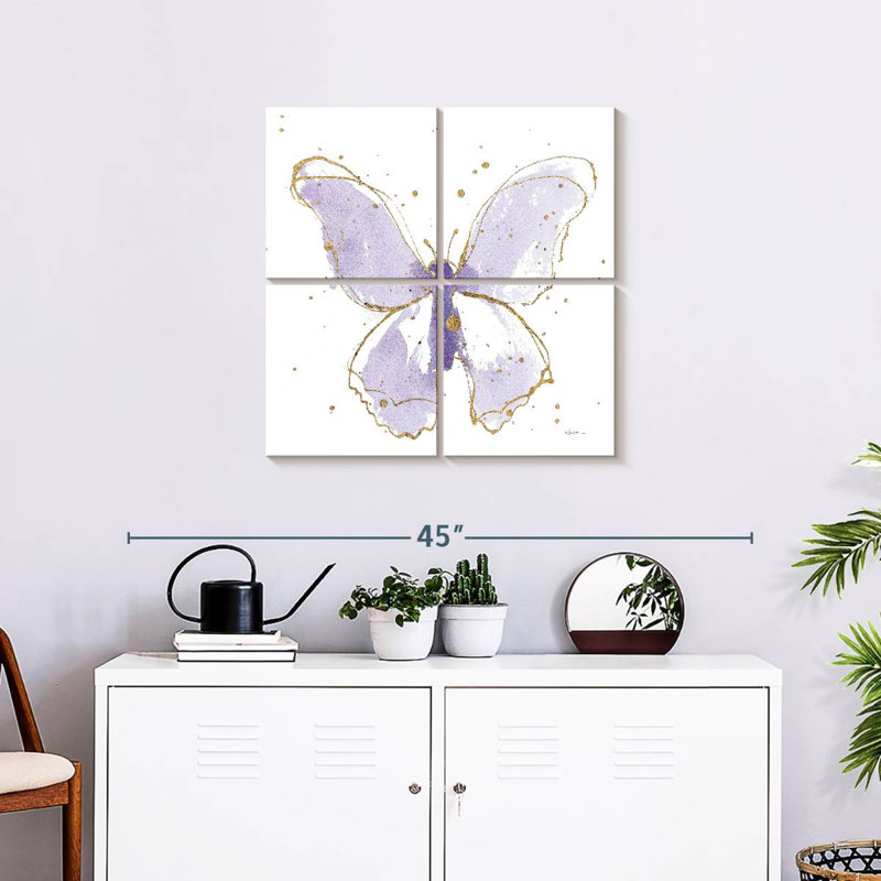 Papillons dorés lavande Brampt, H 26 po x l 26 po