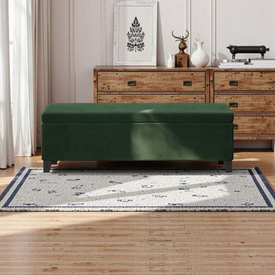 Indoor Storage Ottoman Bench - 51.25''L Lift-Top Bench With 300lbs Capacity For Living Room