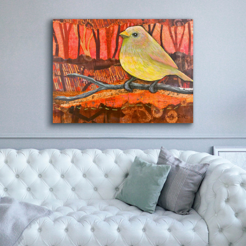 «Epic Graffiti» «Yellow Bird» par Bebe Keith, art mural sur toile, 54 po x 40 po