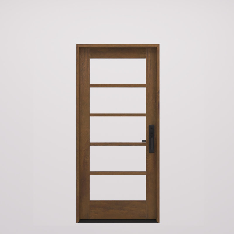 Porte simple, extérieur pré-monté RTA, SDL 5 Lite, bois d'acajou brut, Porte de 37,75 po x 82 po [36 po]