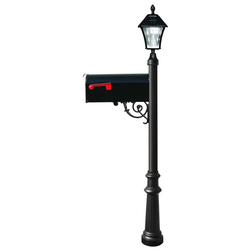 Lewiston Mailbox Post Mounted Mailbox, Black