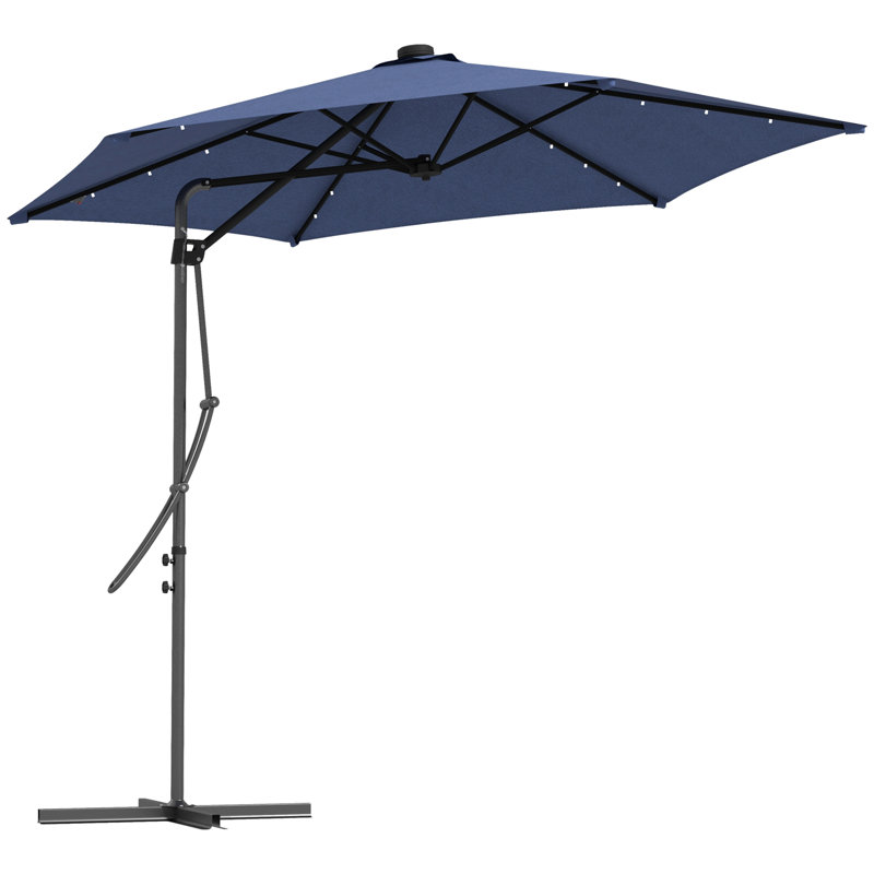 130cm Lighted Market Parasol, Blue
