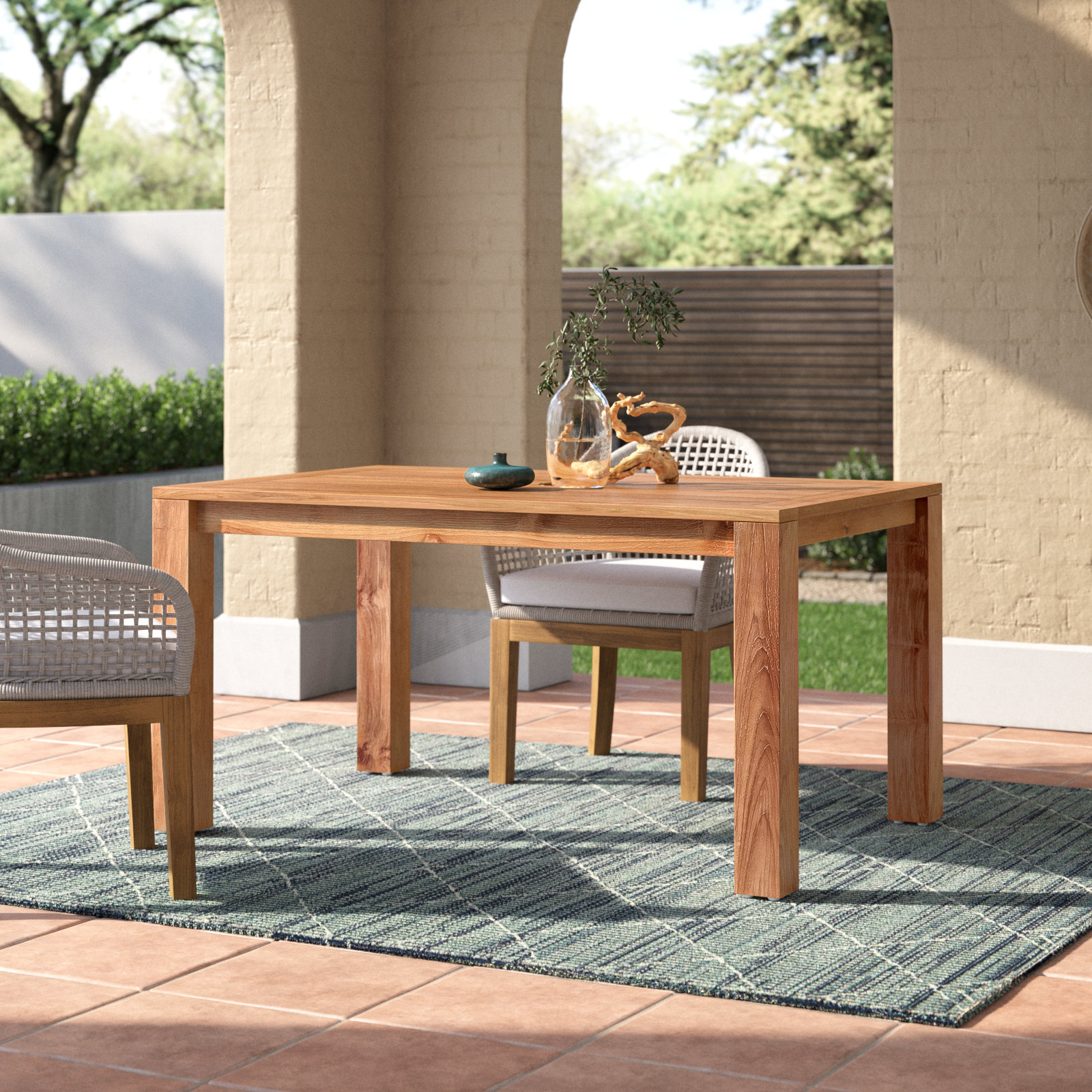 Hodges Teak Outdoor Dining Table, 60" L x 30" H x 39" D