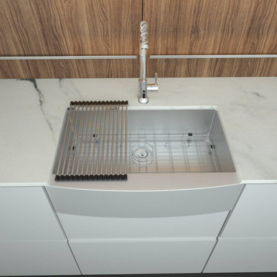 36'' L Farmhouse / Apron Single Bowl Stainless Steel Kitchen Sink