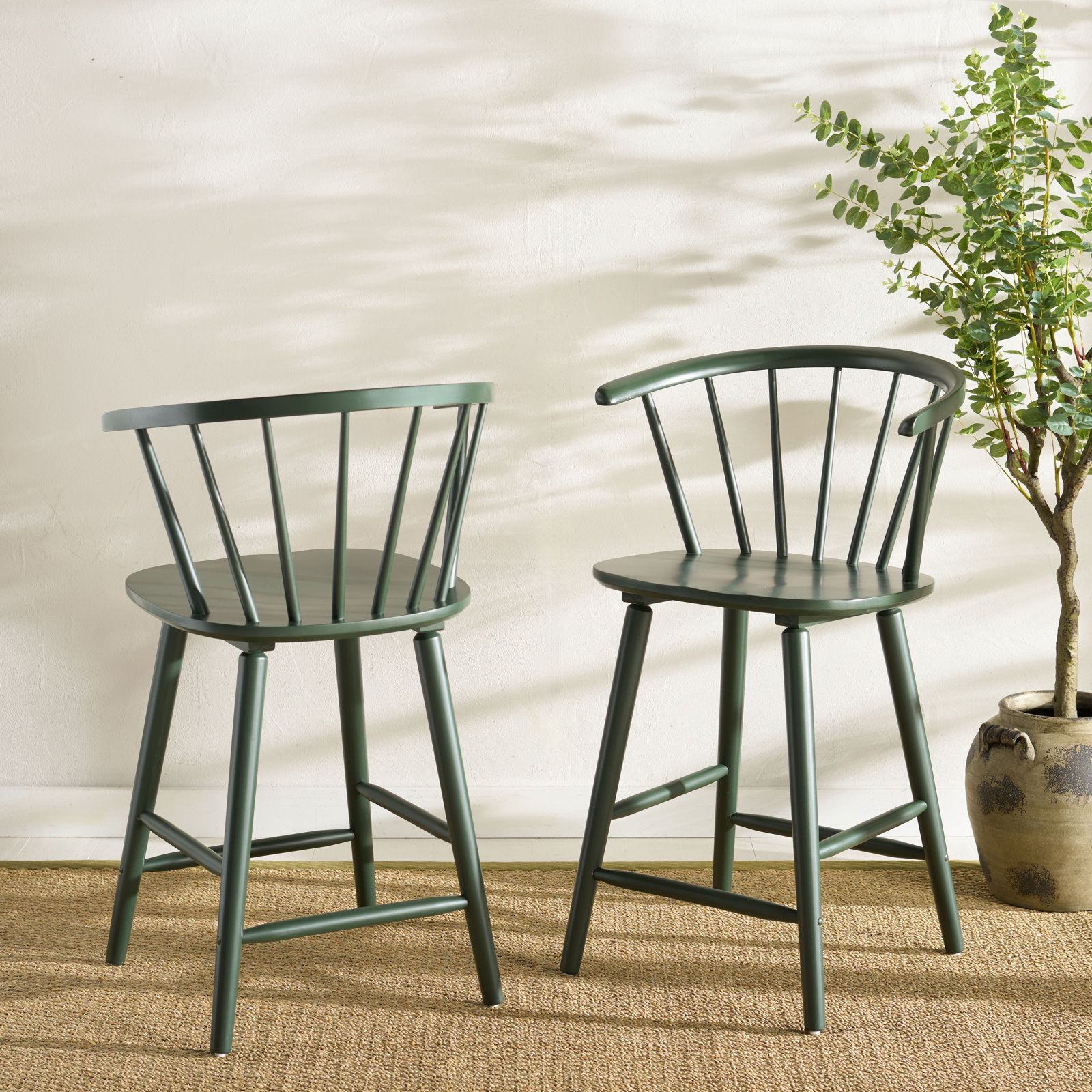 Sheffield Bar and Counter Stool, Short Stool (23" Seat Height), Garden Green