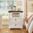 18"Farmhouse Wood Nightstand Set Of 2 With Charging Station, Drawers & Open Shelf - Modern Bedside End Table For Bedroom/Living Room-177051555-177051554