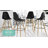 White Mid-centry Pyramid Base Dining Chairs