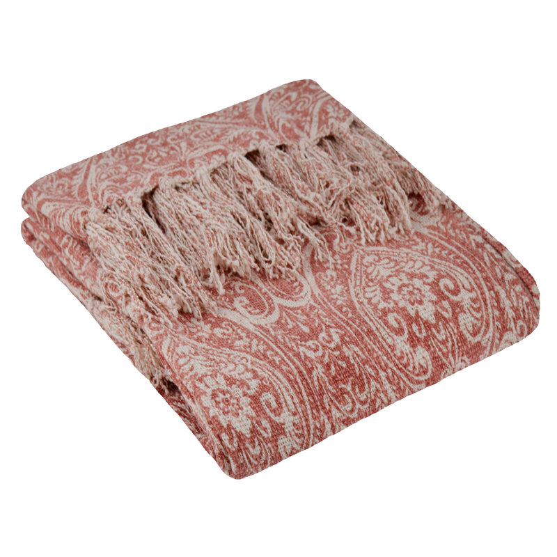 Durelle Throw Machine Woven Throw Blanket, Pink
