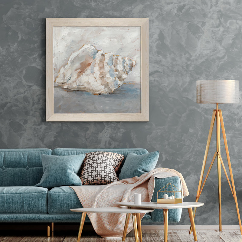 Blue Shell Study II-impression sur toile encadrée, H 27,5 po x l 27,5 po x P 1,5 po, Toile blanche encadrée