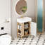 Meuble-lavabo à tablettes ouvertes 21,6 po avec lavabo en céramique et porte à fermeture douce-593205632