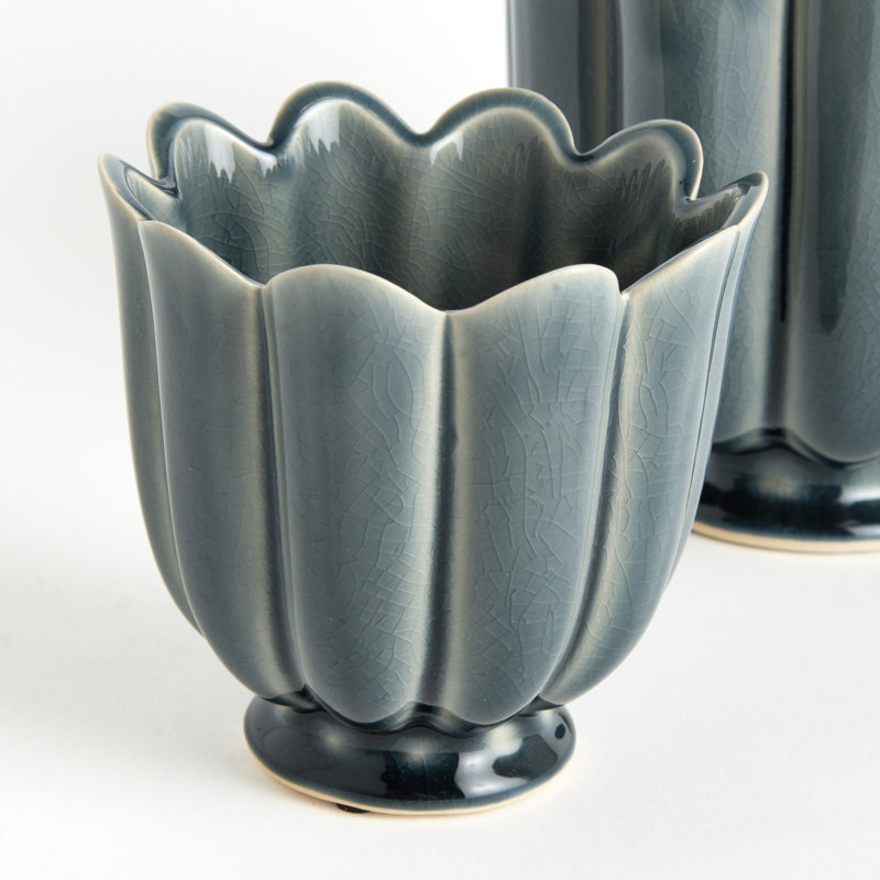 Ensemble de 2 pots à fleurs Freya, Sarcelle