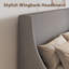 Lit plateforme tapissier Toderick avec aile de luxe et mélange de lin-985124329-985124324