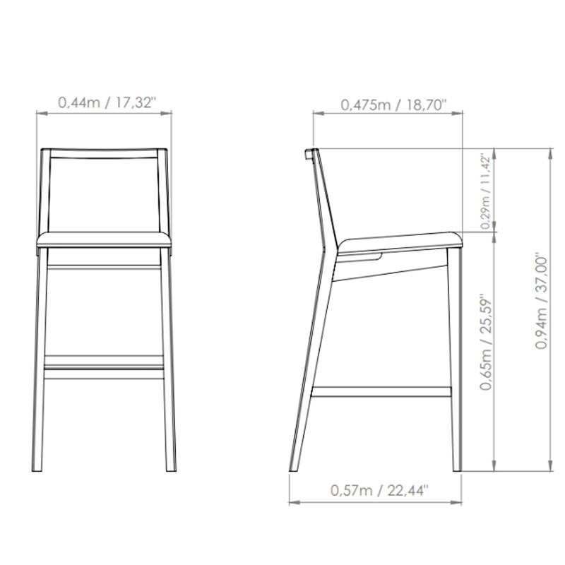 Modern Brazilian Nardia Cane Bar Stool, Medley Ivory/Ebano/Natural, Counter Stool (25.5" Seat Height)