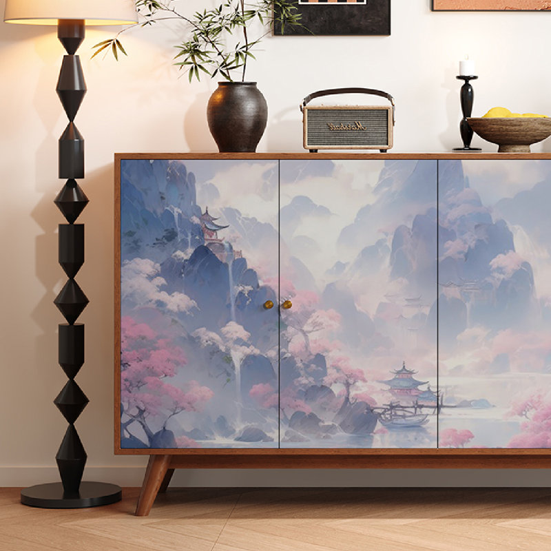 Buffet en bois massif de style chinois