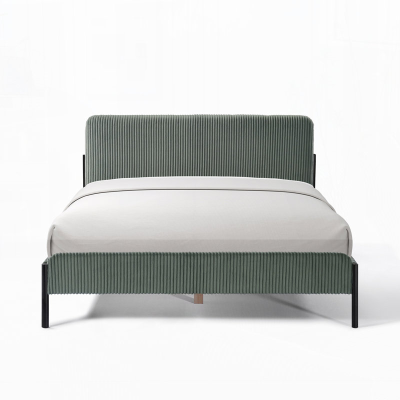 Lit plateforme tapissier, Vert