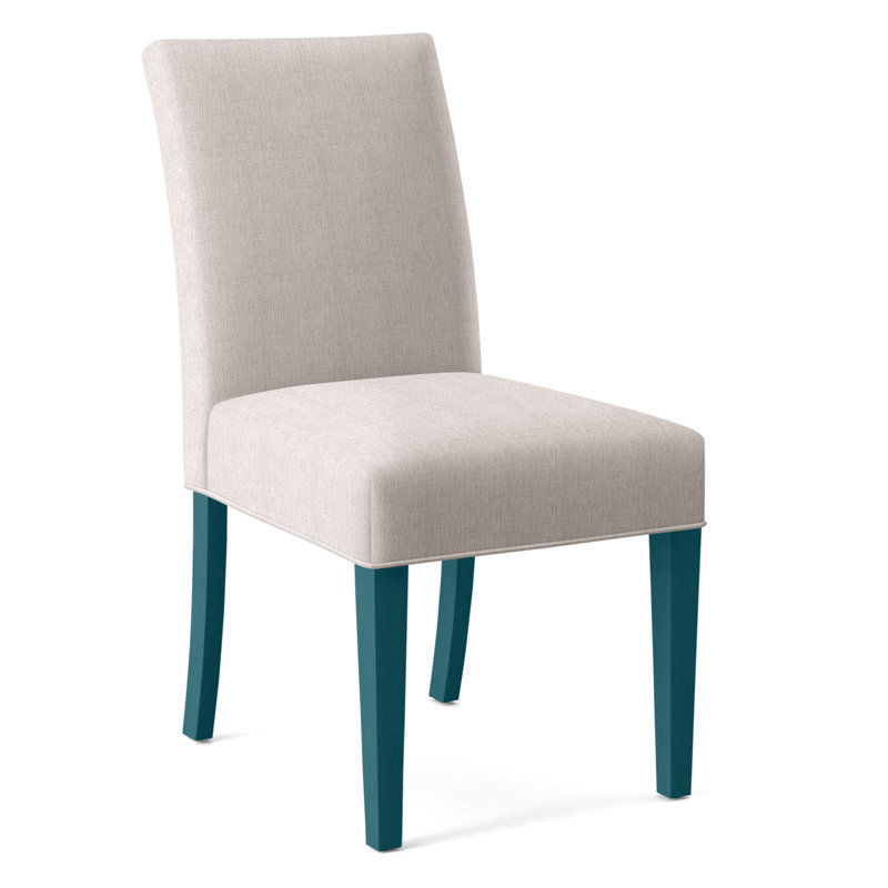 Manhattan Upholstered Dining Chair, White Sugar Performance; 0863-91, Havana Finish